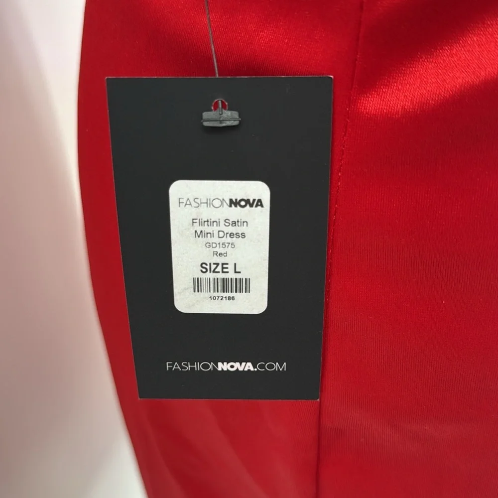 Fashion Nova Flirtini Sleek Red Satin Mini Dress - Picture 10 of 10